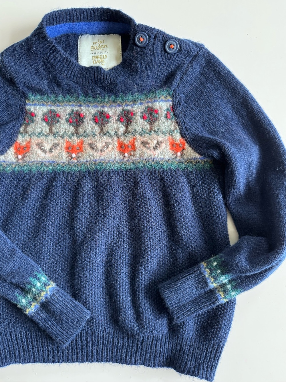 Mini Boden x Roald Dahl "Fantastic Mr. Fox" Fair Isle Knit Sweater 🦊